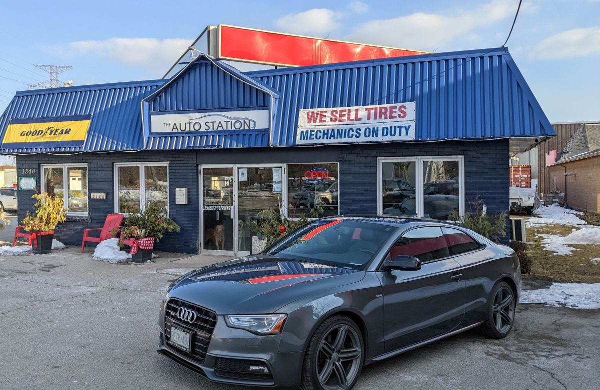 Audi parked in front of The Auto Station in Burlington, Ontario