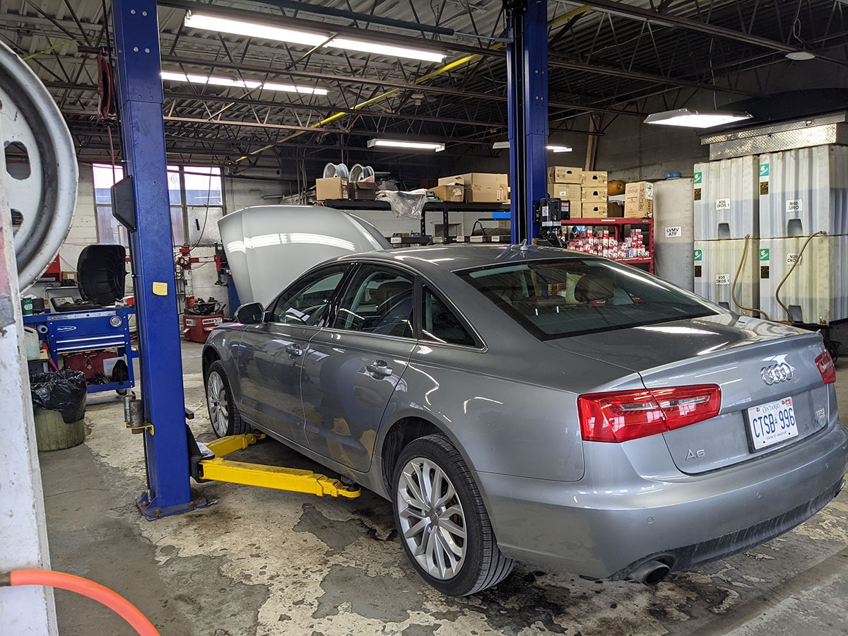 Audi A6 in Auto Station garage