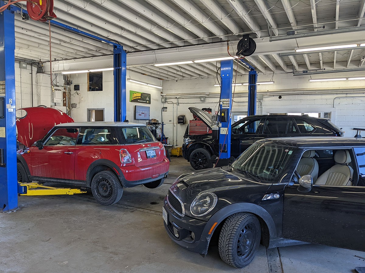 Mercedes Benz at the Auto Station for service